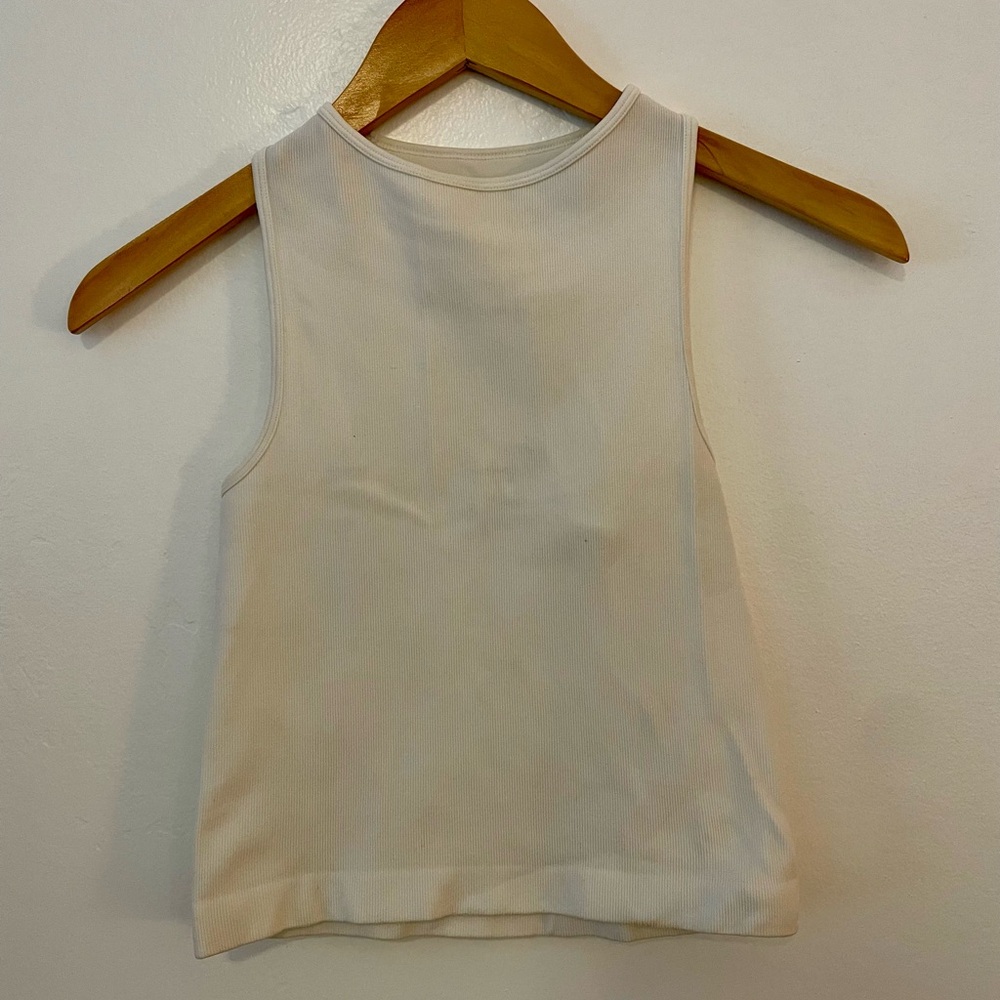 Free People Cream Razorback Tank